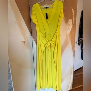 Eloquii Sunny Yellow V-Nexk wrap dress
